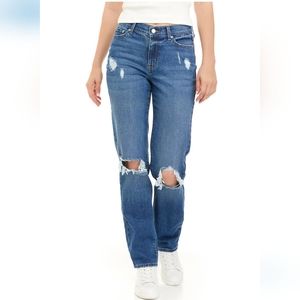 True Craft Juniors High Rise distressed wide leg straight leg size 14